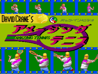 David Crane's Amazing Tennis title screen for Super Nintendo